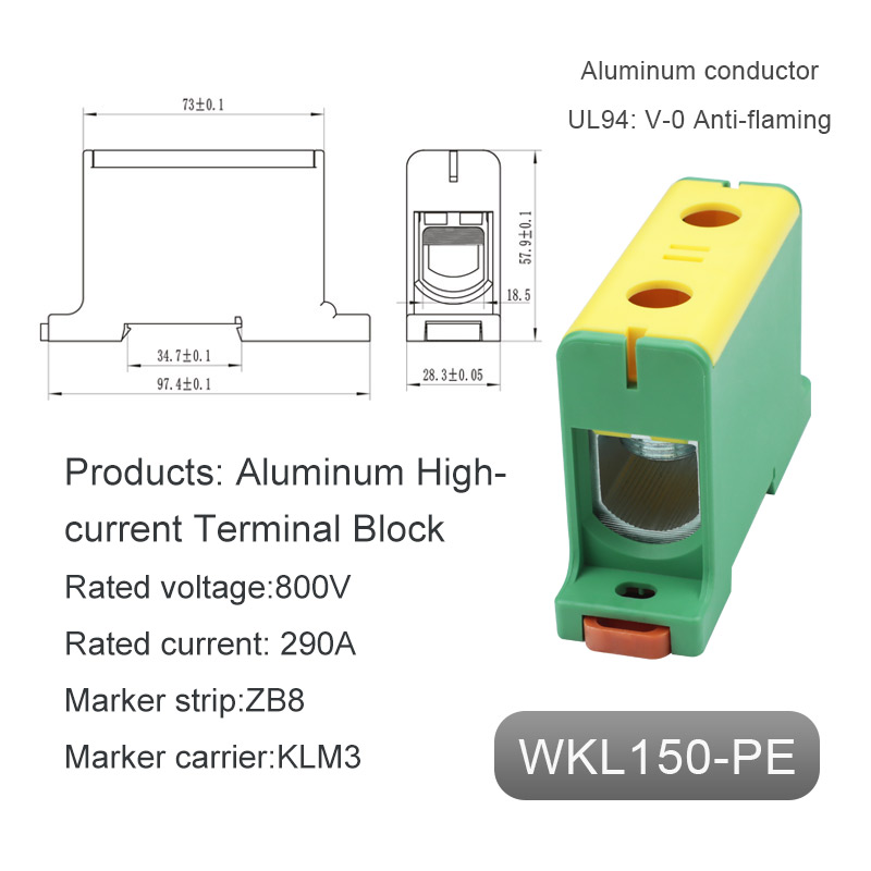 Bloc terminal en aluminium de terre