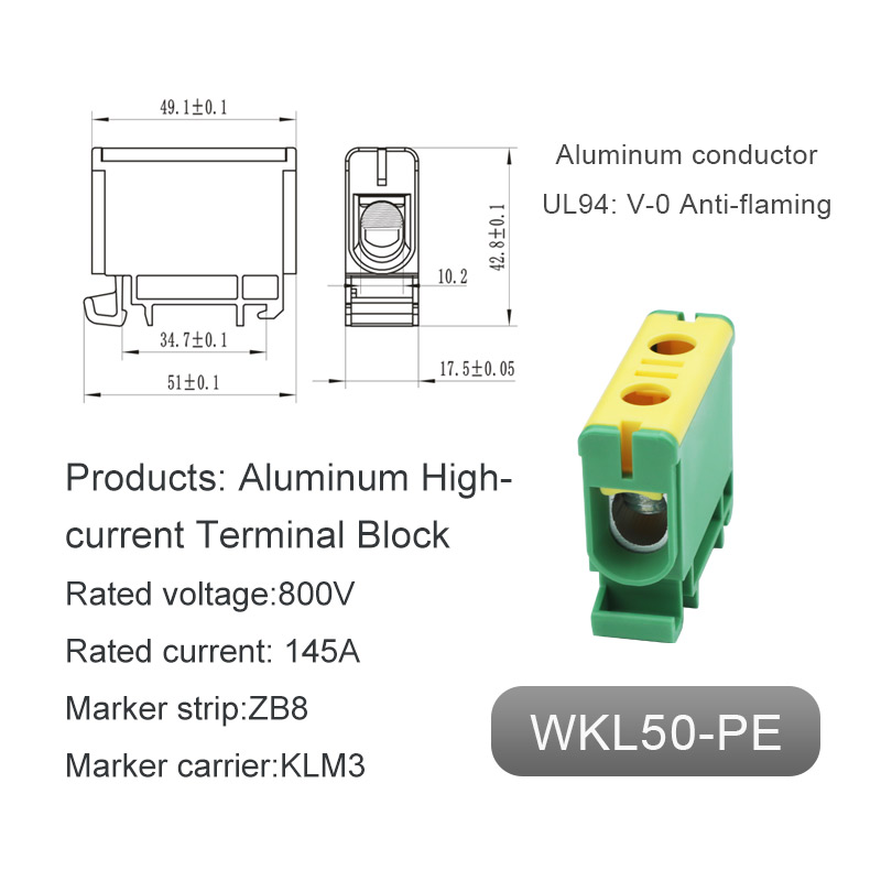 Bloc terminal en aluminium moulu