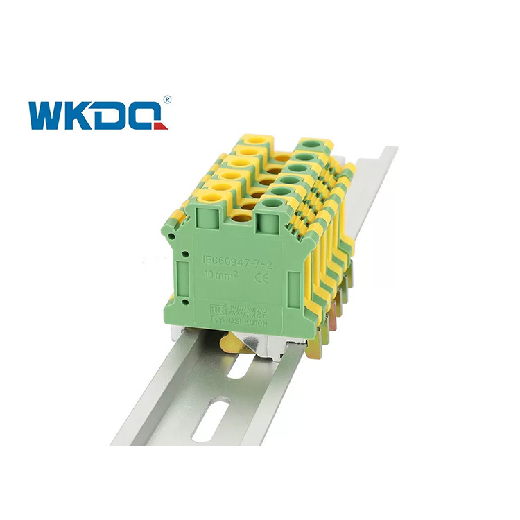 JUSLKG 10N TB électrique moulu BRITANNIQUE, type PE de terre de basse tension de rail de connecteurs de fil de borne à vis